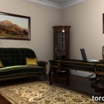 Interior design classical home office visualization