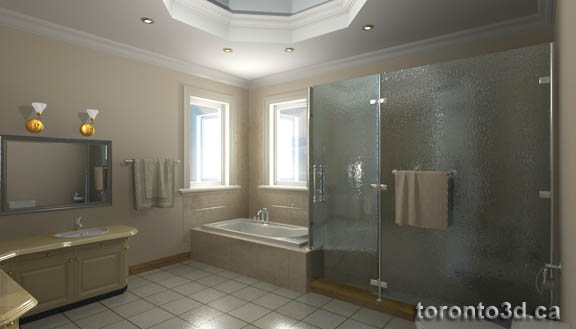 Contemporary Bathrooms Design architectural visualization Toronto3d.ca